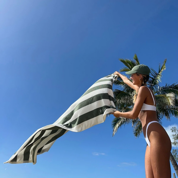Beach Towel - The Vacay Olive Stripe