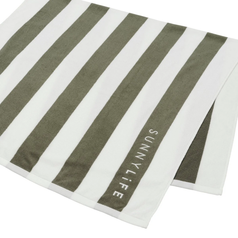 Beach Towel - The Vacay Olive Stripe