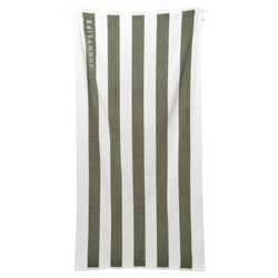 Beach Towel - The Vacay Olive Stripe