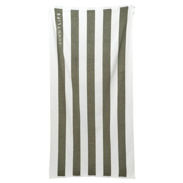 Beach Towel - The Vacay Olive Stripe