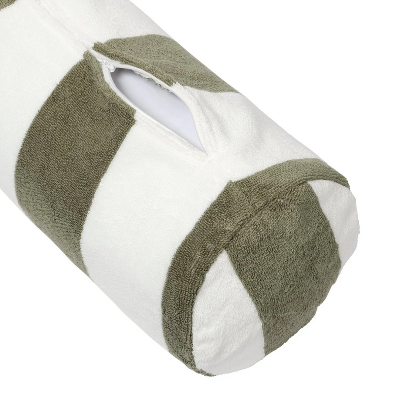Inflatable Beach Pillow - The Vacay Olive Stripe