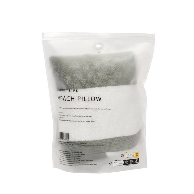 Inflatable Beach Pillow - The Vacay Olive Stripe