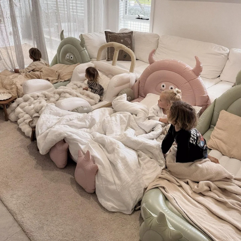 Kids Sleepover Bed - Monster Pink