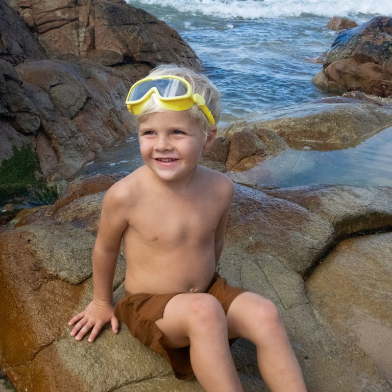 Kids Swim Mask Salty The Shark - Neon Yellow