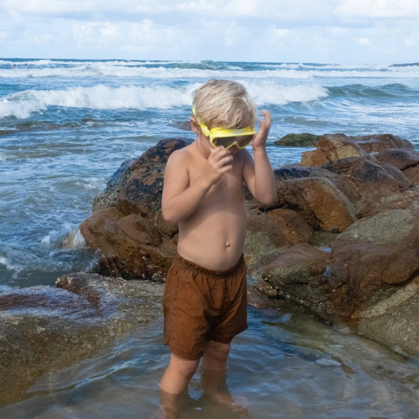 Kids Swim Mask Salty The Shark - Neon Yellow