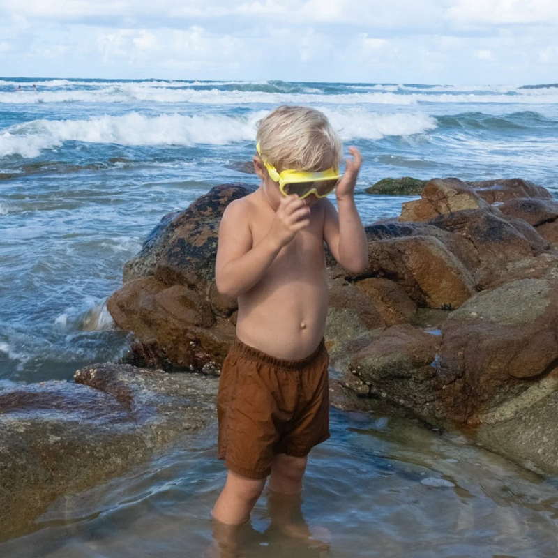 Kids Swim Mask Salty The Shark - Neon Yellow