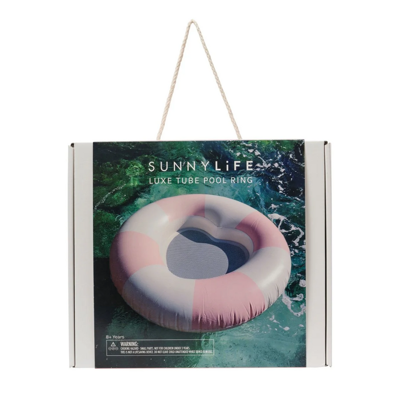 Luxe Tube Pool Ring Stole My Heart - Pink Stripe