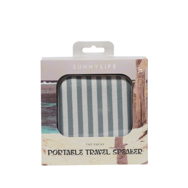 Portable Travel Speaker - The Vacay Olive Stripe