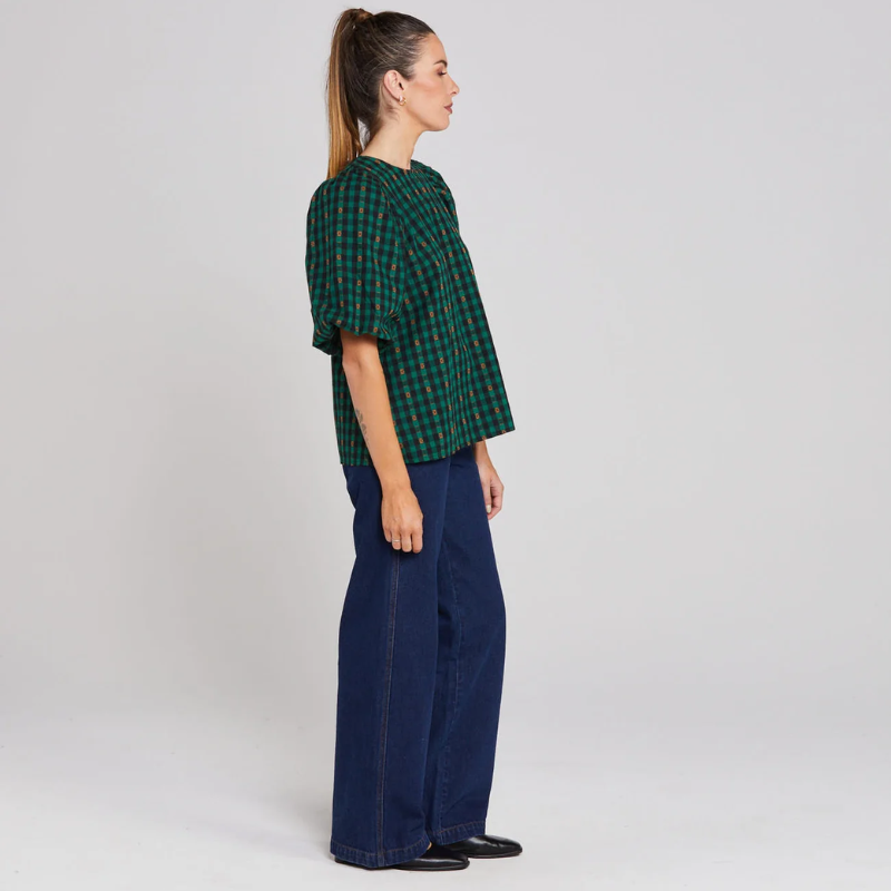 Lucie Top - Petal Plaid