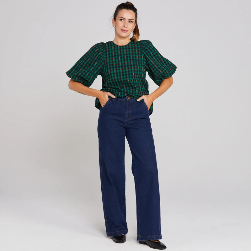 Lucie Top - Petal Plaid