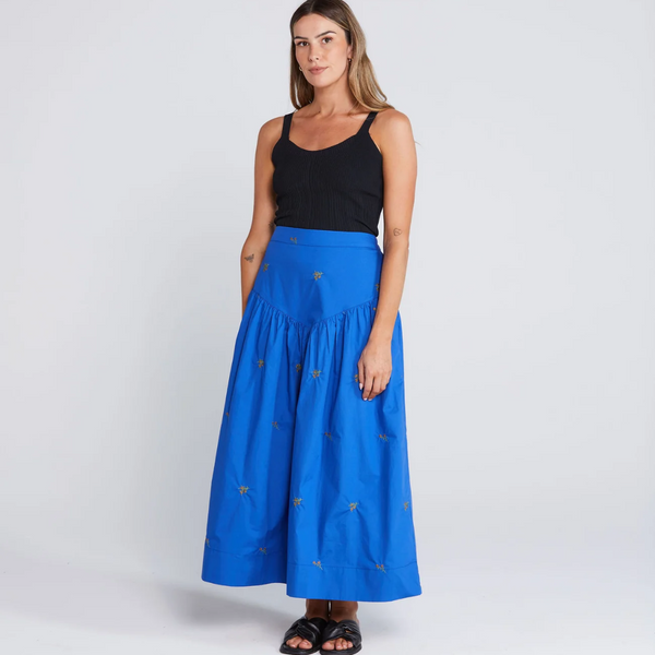 Aria Skirt - Cobalt Blossom