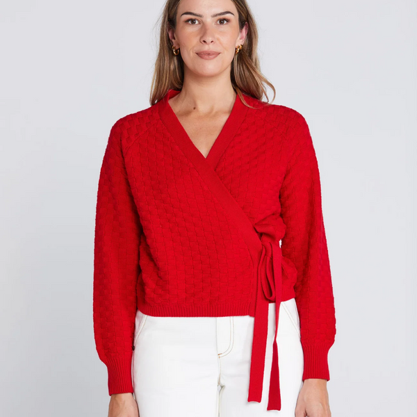 Wrapt Cardigan - Sizzling Scarlet