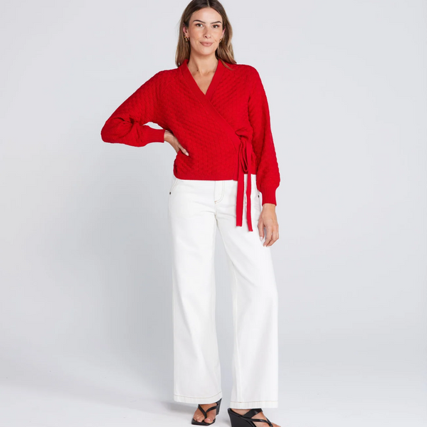 Wrapt Cardigan - Sizzling Scarlet