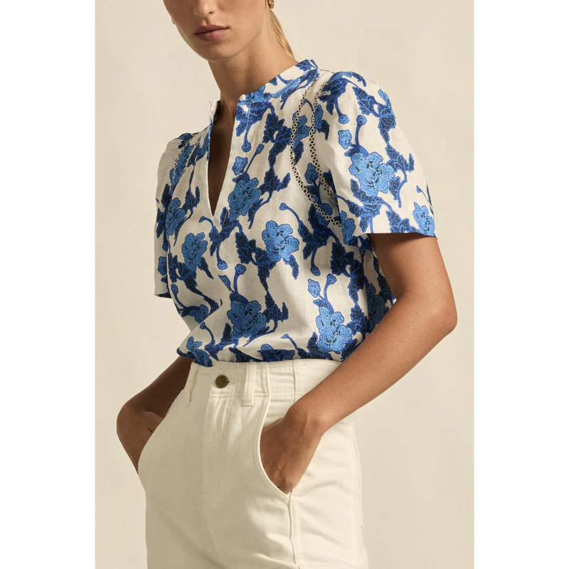 Recollect Top - Azure Bouquet