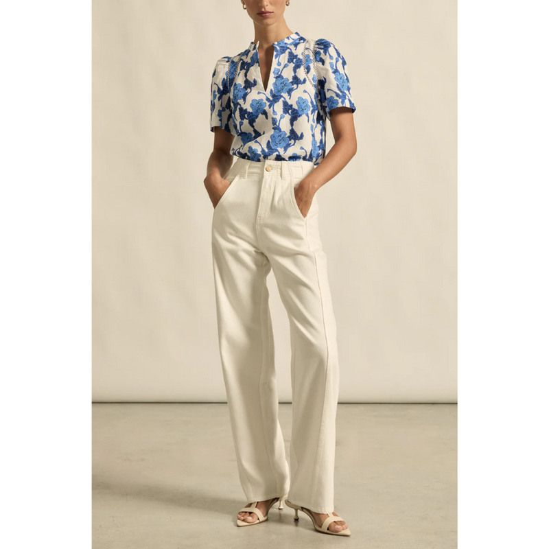 Recollect Top - Azure Bouquet