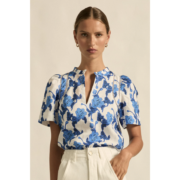Recollect Top - Azure Bouquet
