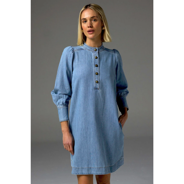 Elocution Dress - Light Washed Denim