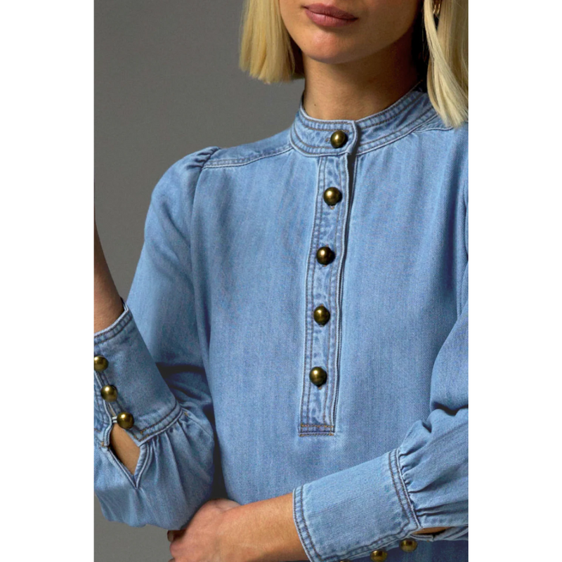 Elocution Dress - Light Washed Denim