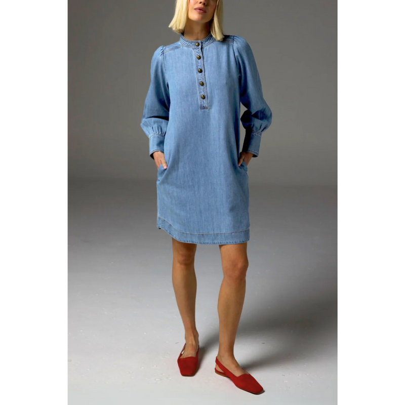 Elocution Dress - Light Washed Denim