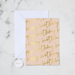 Happy Birthday Greeting Card - Blush