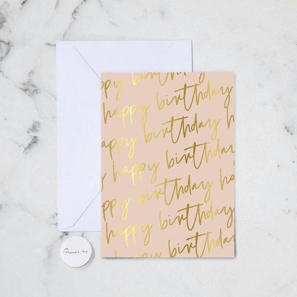 Happy Birthday Greeting Card - Blush