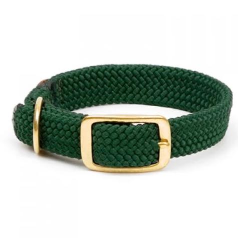 Large Double Braided Dog Collar - Green