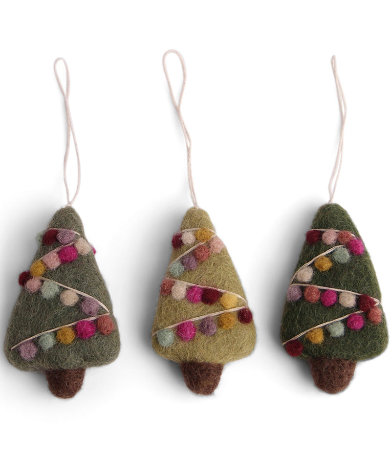 Mini Xmas Tree with Decorations - Set of 3
