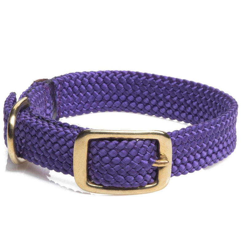 Large Double Braided Dog Collar - Purple