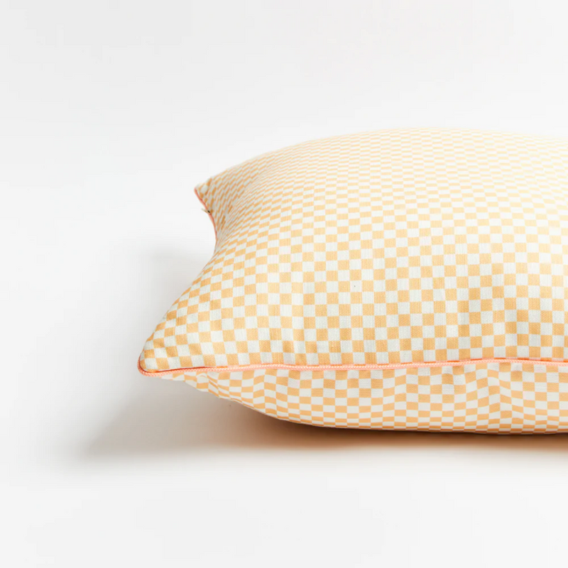 Tiny Checkers Peach Outdoor Cushion - 60cm