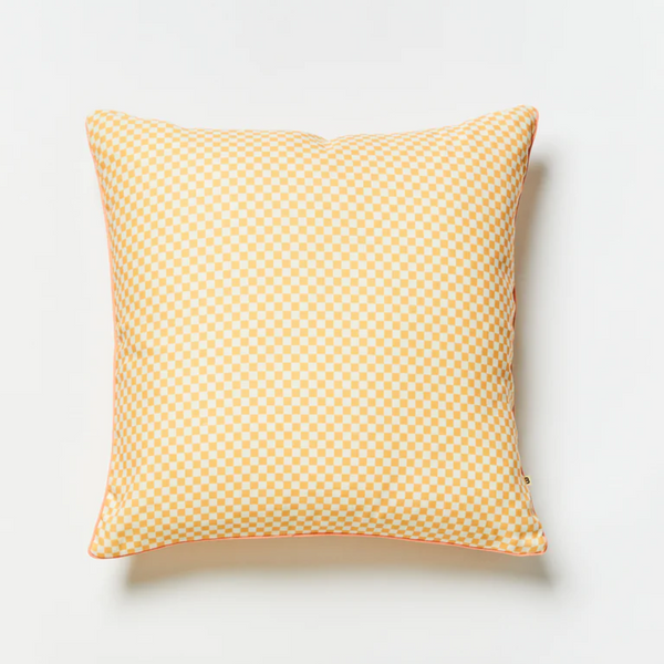 Tiny Checkers Peach Outdoor Cushion - 60cm