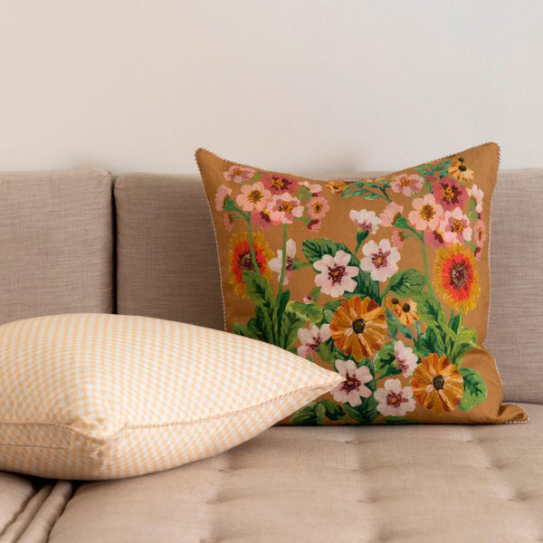 Flower Bed Tan Cushion - 60cm