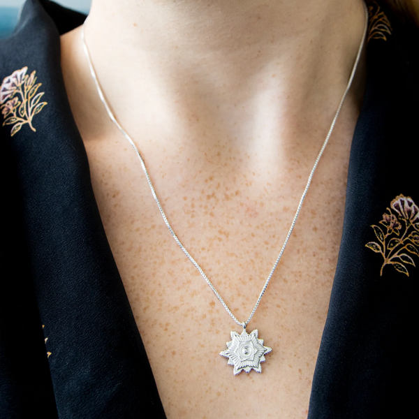 Boho Diamond Necklace - Silver