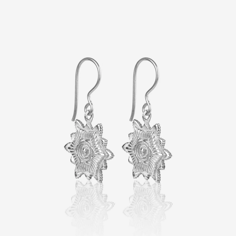 Boho Diamond Earrings - Silver