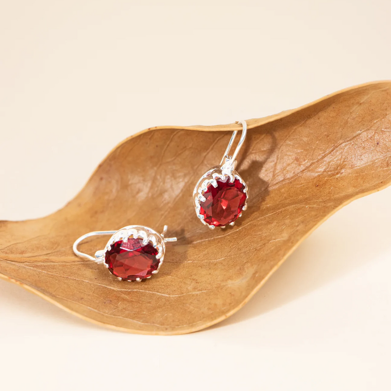 Sorbet Raspberry Earrings - Silver