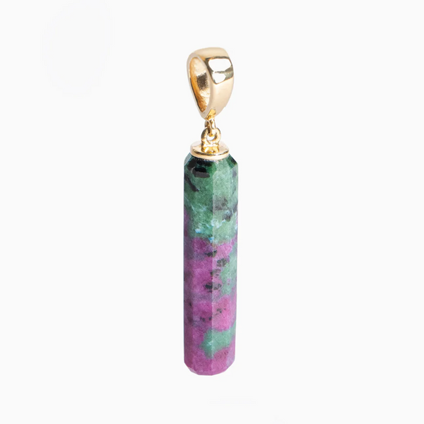 Amulet - Ruby Zoisite Gold