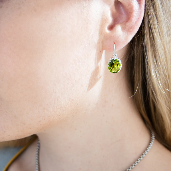 Sorbet Lime Earrings - Silver