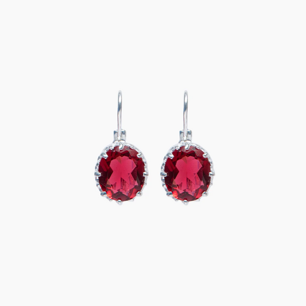 Sorbet Raspberry Earrings - Silver