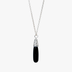 Nostalgia Black Onyx Necklace - Silver