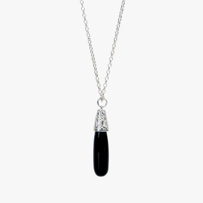 Nostalgia Black Onyx Necklace - Silver