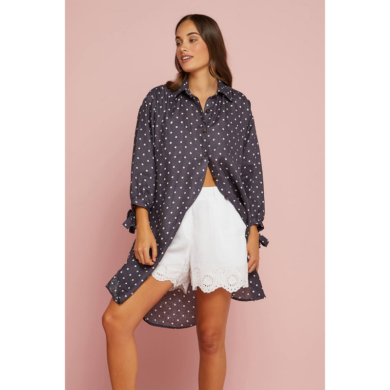 Saratoga Shirt - Navy Dot