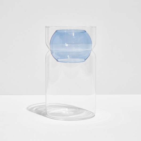Balance Vase - Clear + Blue