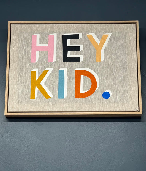 Art Teatowel Framed - Hey Kid