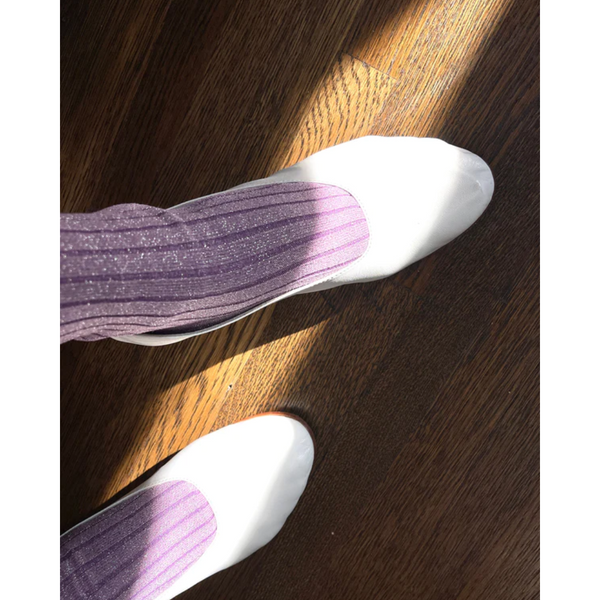 Her Socks Lurex - Lilac Glitter