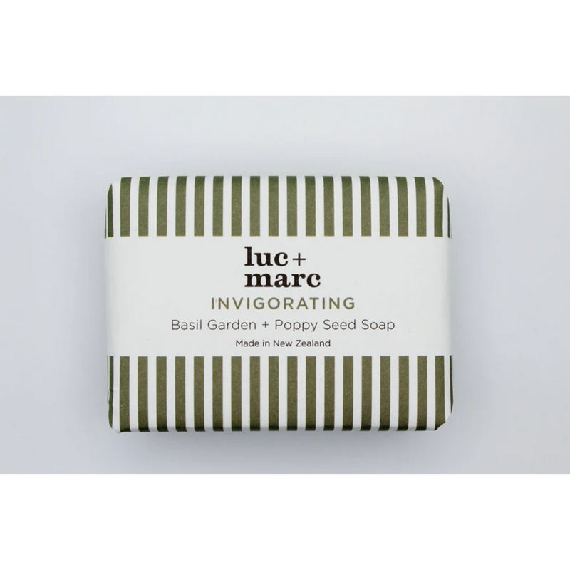 Invigorating Basil Garden Luxury Soap - NZ Manuka Honey + Poppy Seed