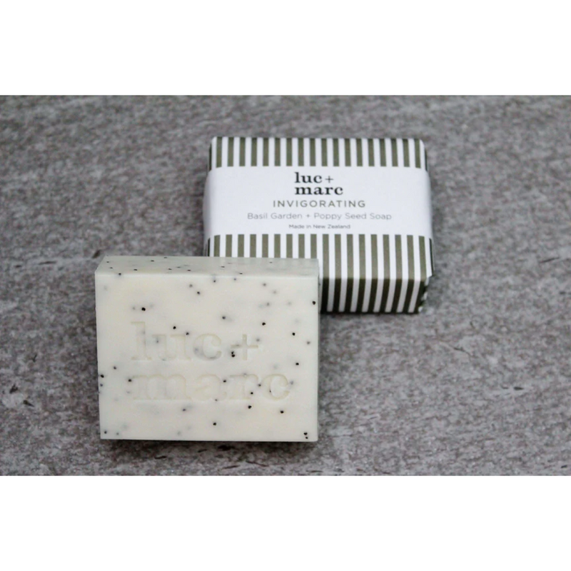 Invigorating Basil Garden Luxury Soap - NZ Manuka Honey + Poppy Seed