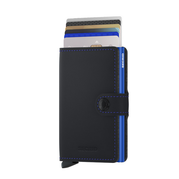 Miniwallet - Matte Black + Blue