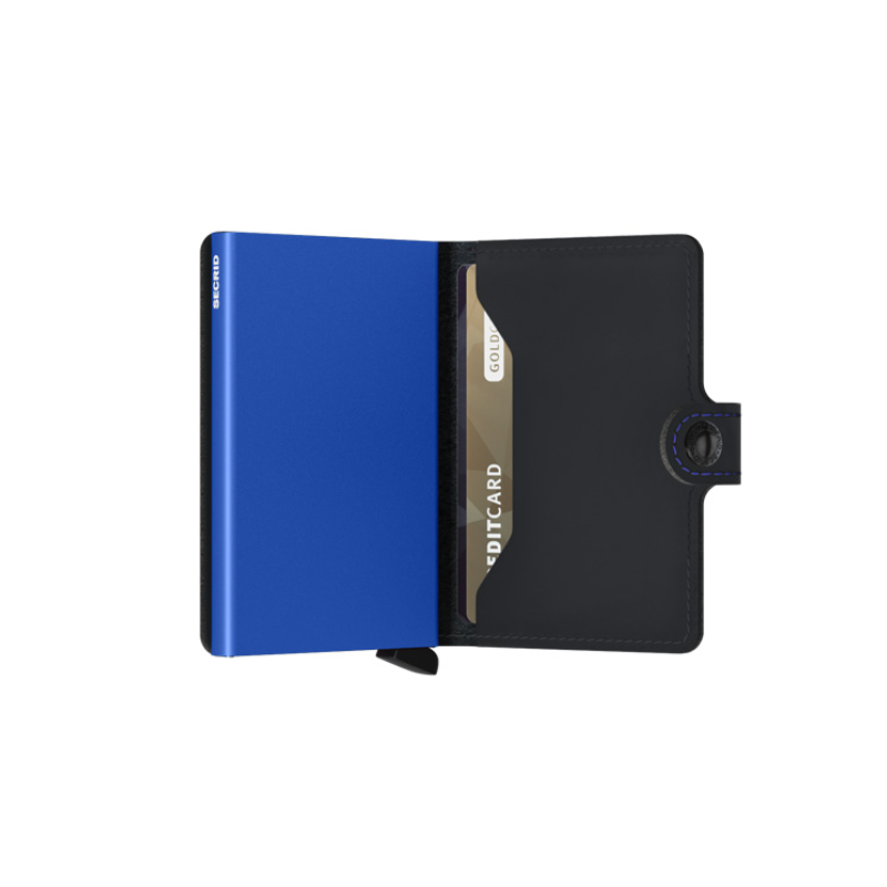 Miniwallet - Matte Black + Blue