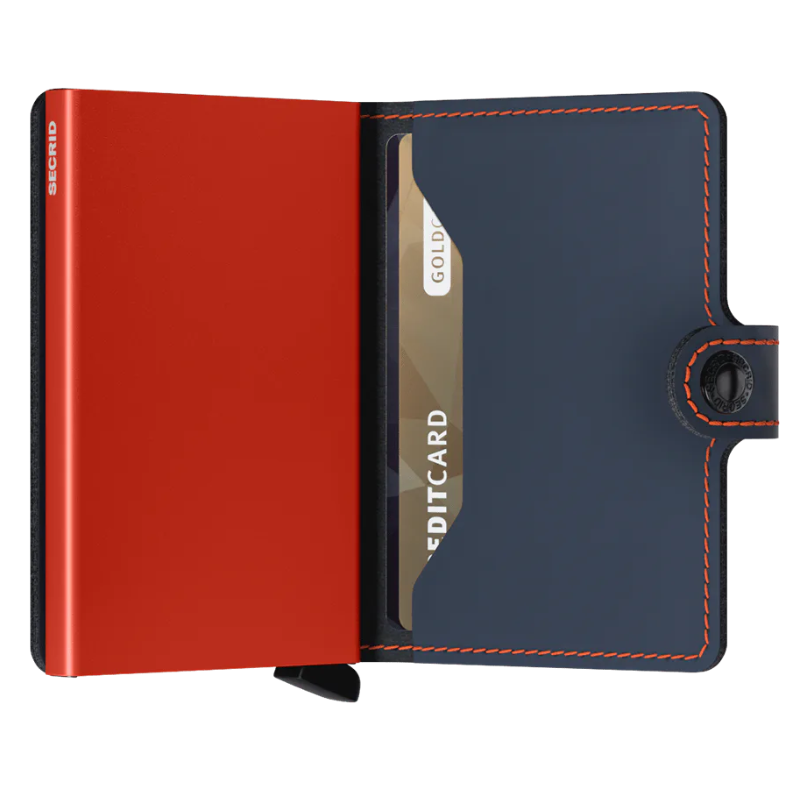 Miniwallet - Matte Night Blue + Orange