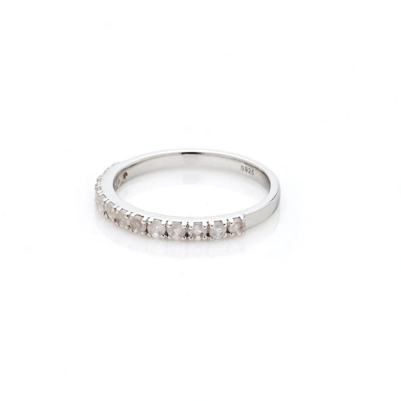 Eternity Ring - Rose Quartz + Silver