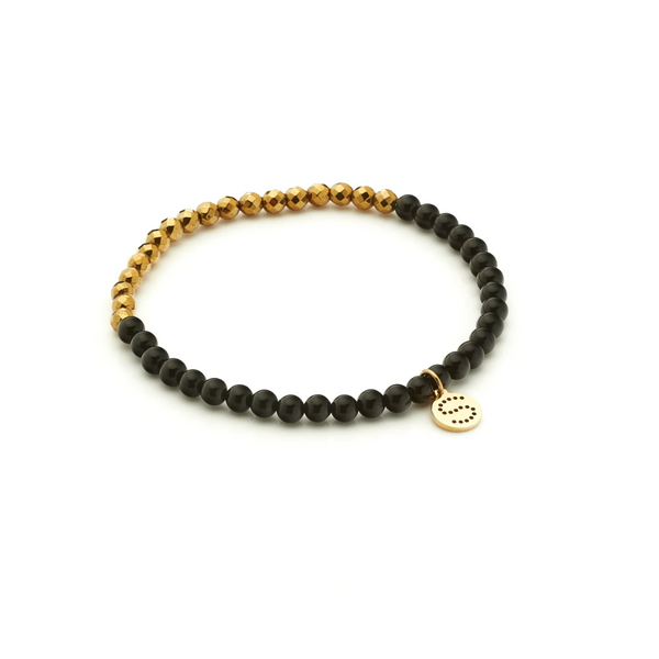 Party At The Front Bracelet - Black Onyx + Gold